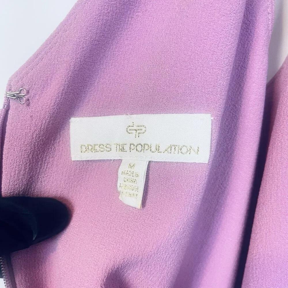 Dress The Population Classic Pink Midi Dress Mermaid Barbiecore Cocktail Size M